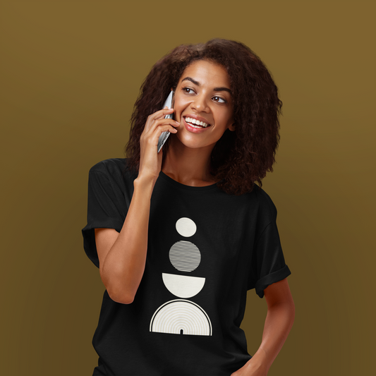 Minimalist Moon Phases T-Shirt | Geometric Lunar Phase Graphic Tee