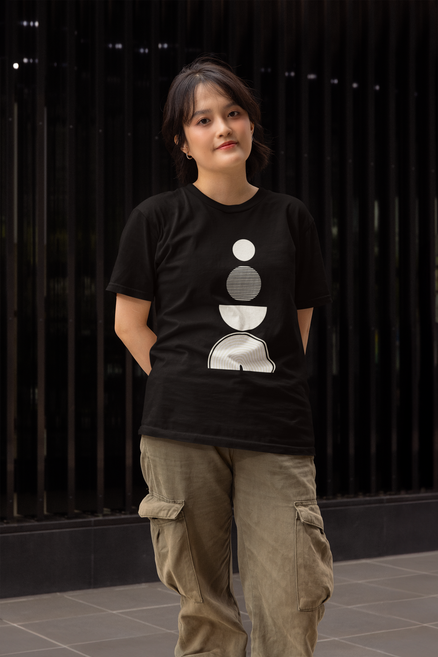 Minimalist Moon Phases T-Shirt | Geometric Lunar Phase Graphic Tee