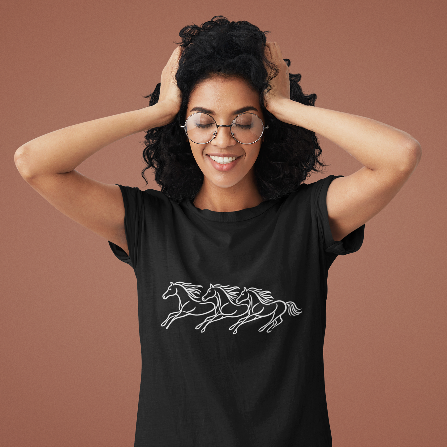 Running Horses T-Shirt, Minimalist Horse Line Art Tee, Equestrian Shirt, Horse Lover Gift