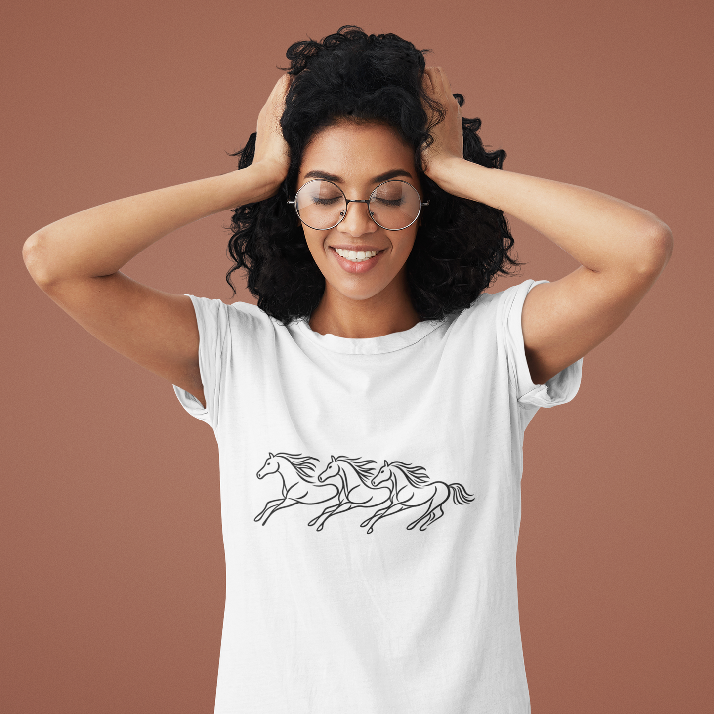 Running Horses T-Shirt, Minimalist Horse Line Art Tee, Equestrian Shirt, Horse Lover Gift