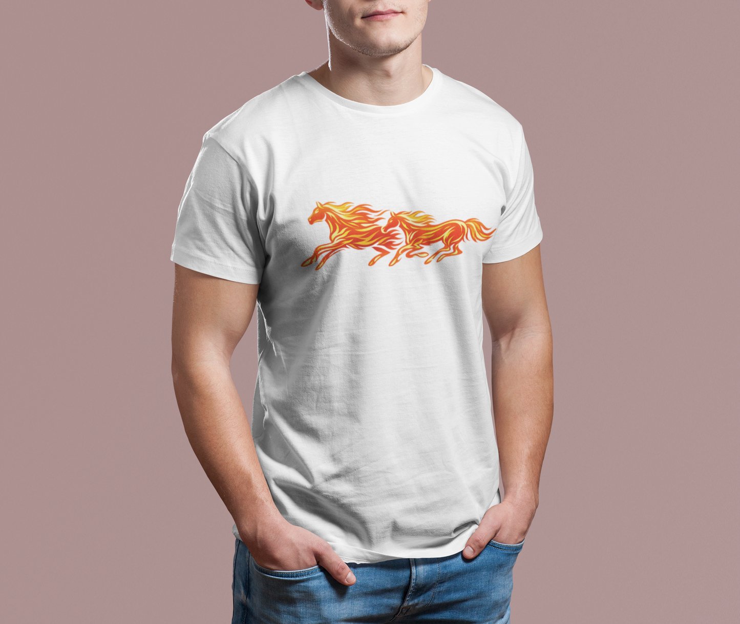 Fiery Running Horse Graphic T-Shirt | Flaming Horse Tee | Equestrian Horse Lover Shirt
