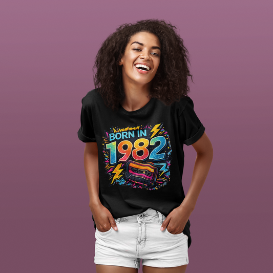 Vintage 1982 Retro T-Shirt | 1982 Birth Year Shirt | Retro 80s Graphic Tee