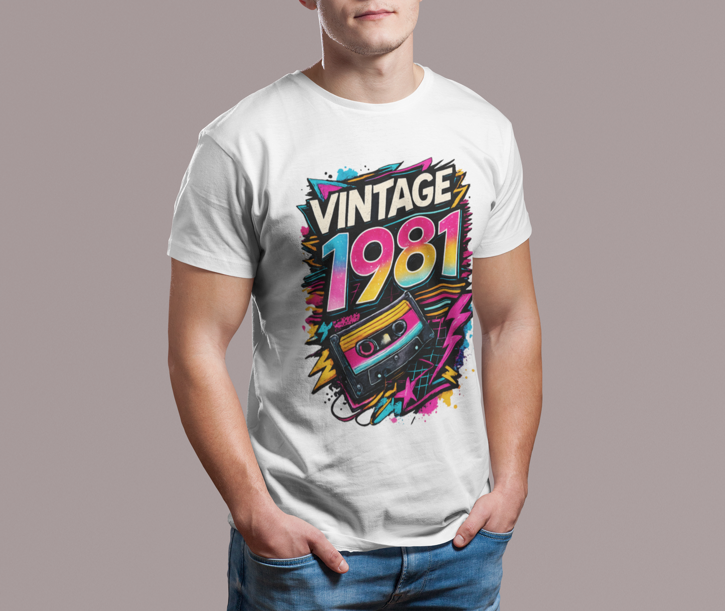 Vintage 1981 Retro T-Shirt | 1981 Birth Year Shirt | 80s Graphic Tee