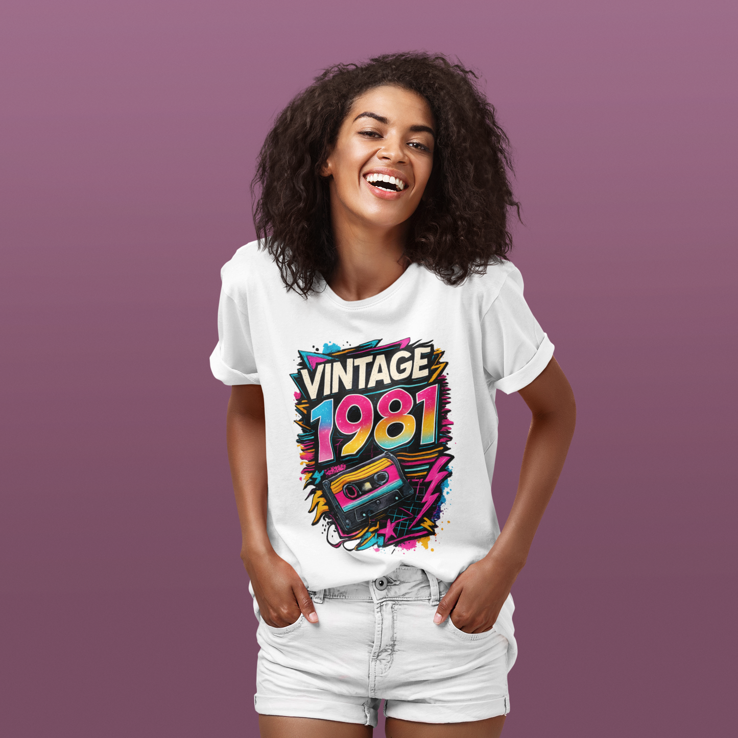 Vintage 1981 Retro T-Shirt | 1981 Birth Year Shirt | 80s Graphic Tee