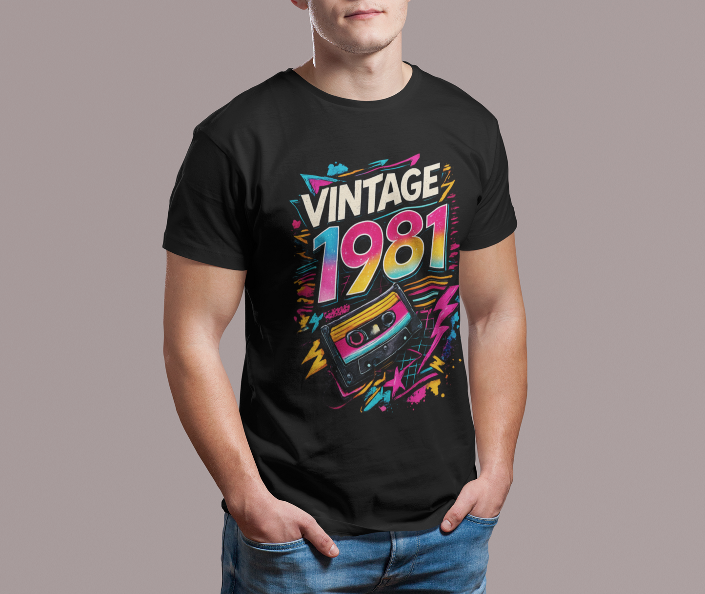 Vintage 1981 Retro T-Shirt | 1981 Birth Year Shirt | 80s Graphic Tee