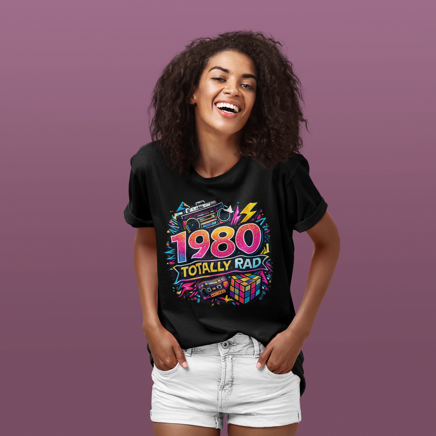 Retro 1980 T-Shirt Born in 1980, Vintage 80s Birthday Shirt, Unisex Graphic Tee Gift