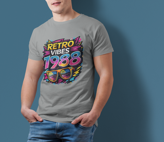 Vintage 1988 Retro T-Shirt | 1988 Birth Year Shirt | Retro 80s Graphic Tee