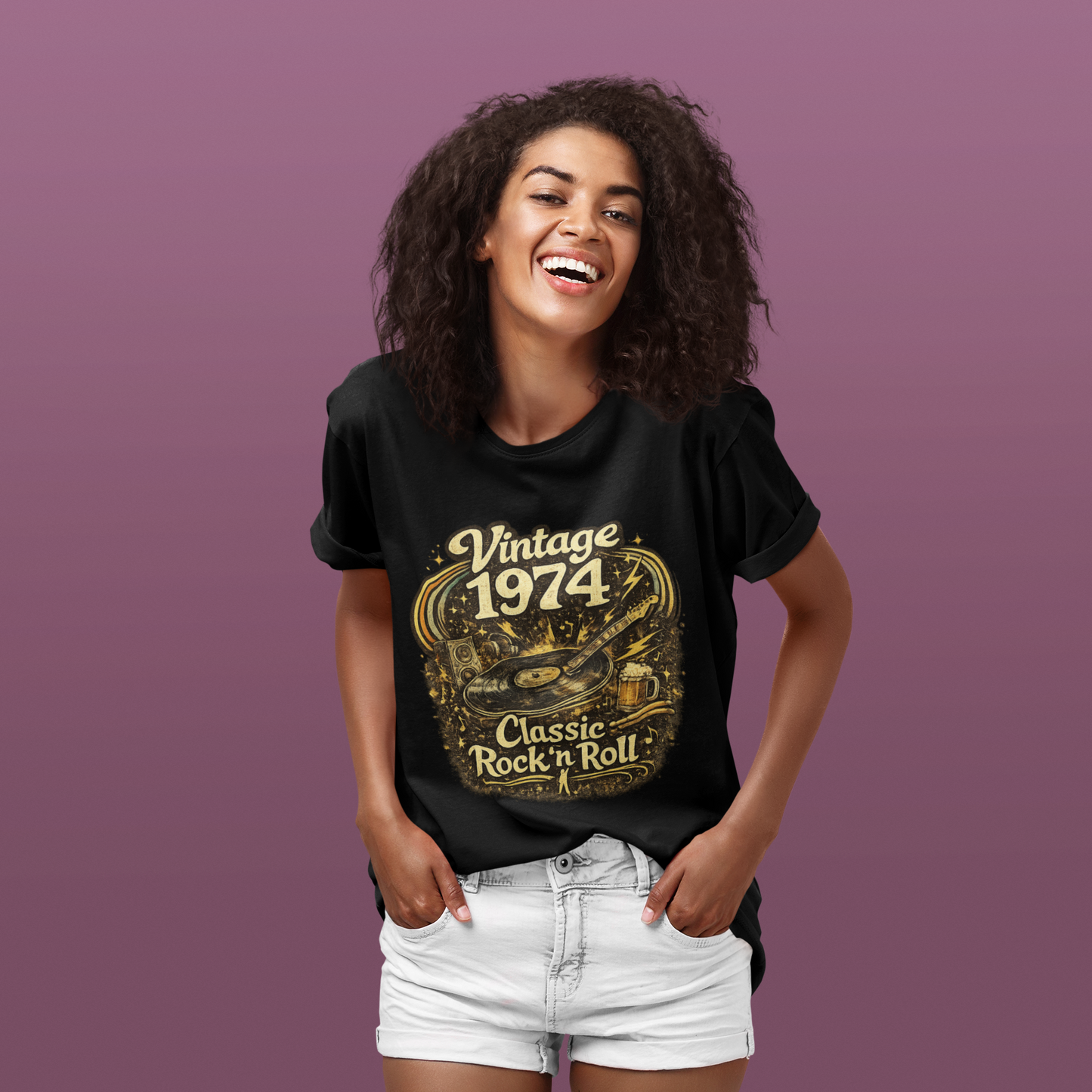 Vintage 1974 Retro T-Shirt | 1974 Birth Year Shirt | Retro 70s Graphic Tee