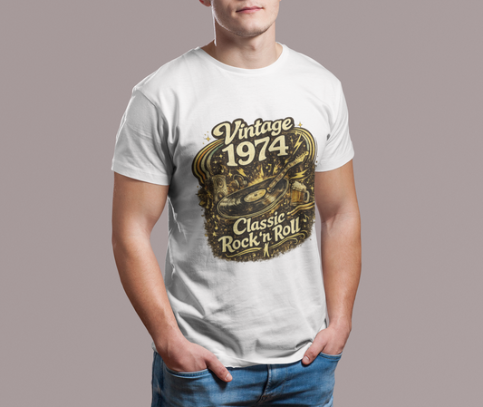 Vintage 1974 Retro T-Shirt | 1974 Birth Year Shirt | Retro 70s Graphic Tee
