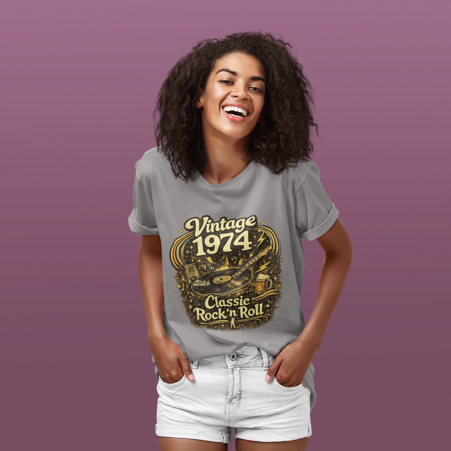 Vintage 1974 Retro T-Shirt | 1974 Birth Year Shirt | Retro 70s Graphic Tee