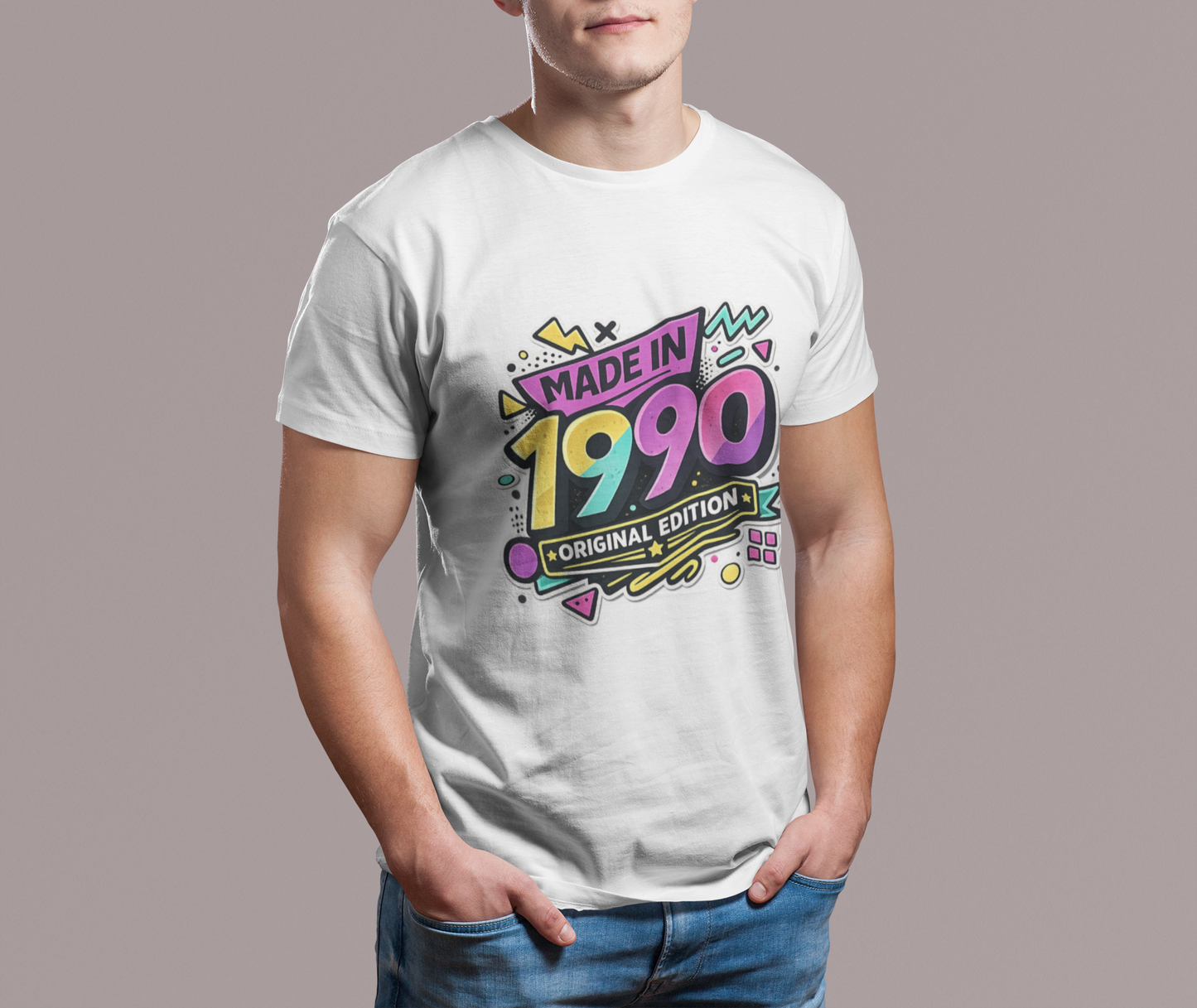 Made in 1990 T-Shirt | Retro 90s Birthday Shirt | Vintage 1990 Birth Year Gift Tee