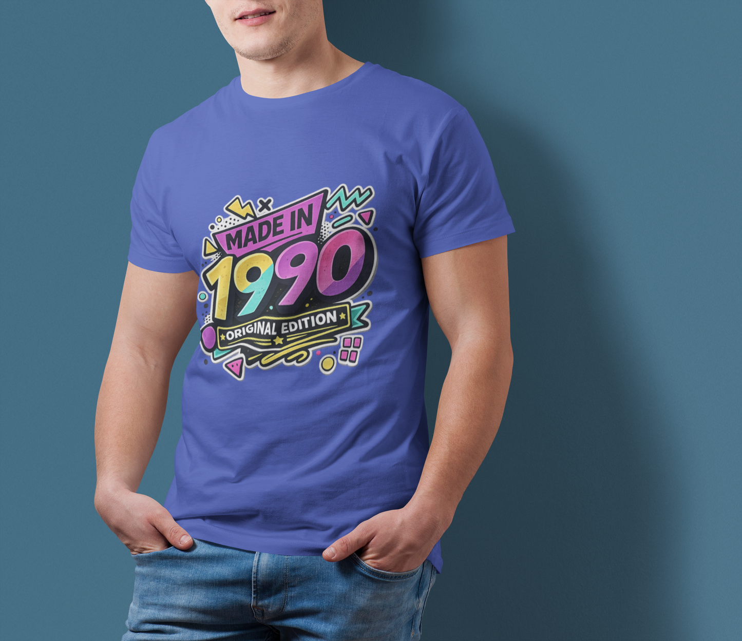 Made in 1990 T-Shirt | Retro 90s Birthday Shirt | Vintage 1990 Birth Year Gift Tee