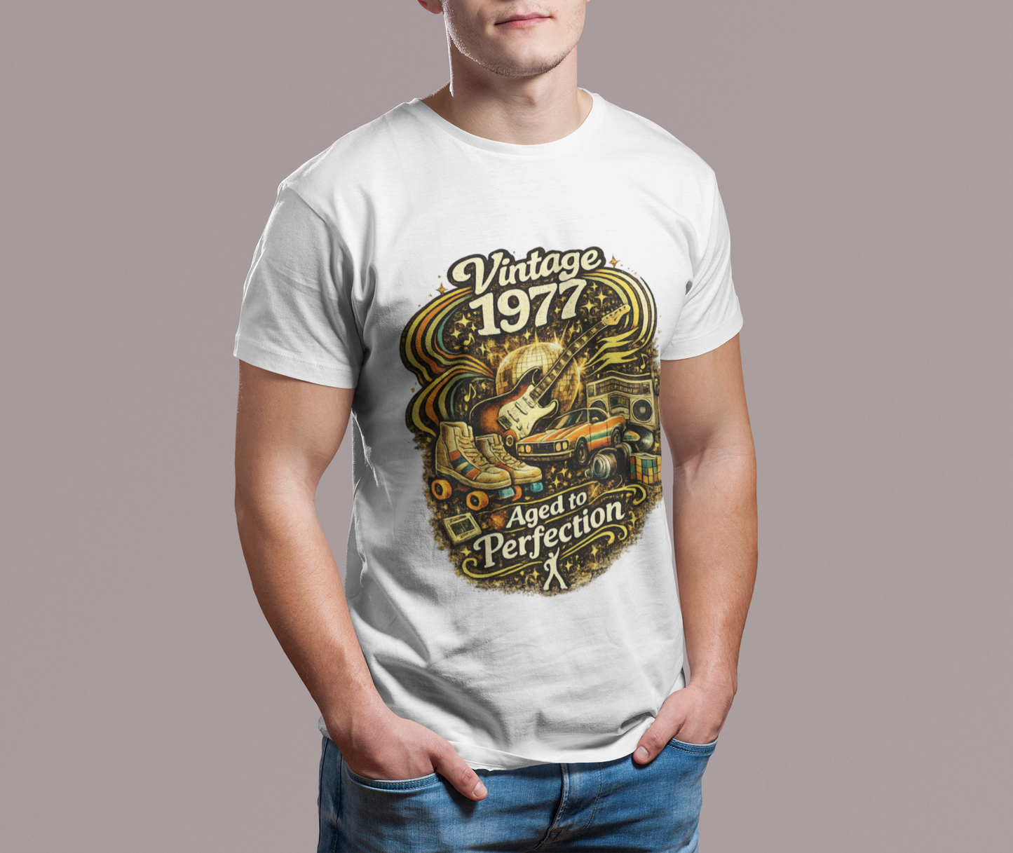 Vintage 1977 Retro T-Shirt | 1977 Birth Year Shirt | Retro 70s Graphic Tee