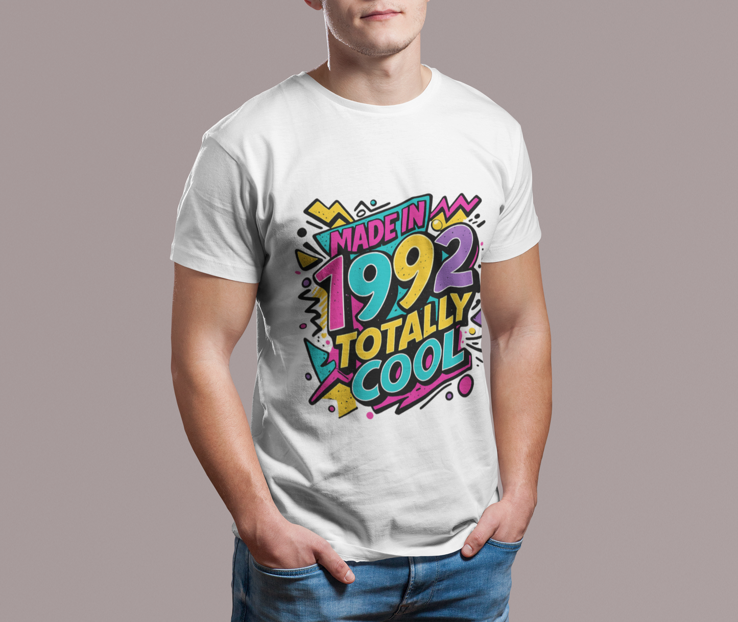 Made in 1992 Totally Cool T-Shirt | Retro 90s Birth Year Shirt | 1992 Birthday Gift Tee