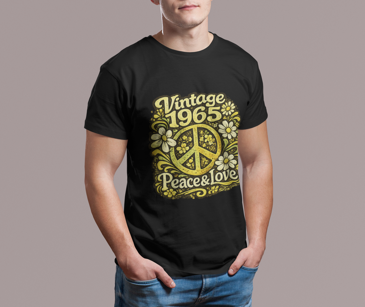 Vintage 1965 Retro T-Shirt – Born to Vibe 1965 Shirt, 60s Hippie Graphic Tee, Retro Birth Year Shirt, 1965 Birthday Gift