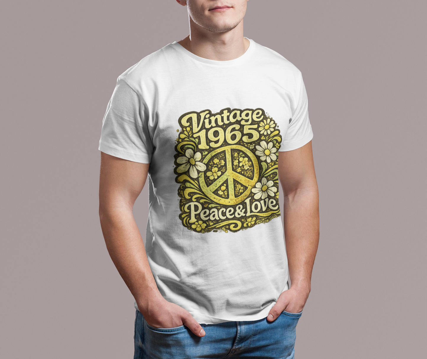 Vintage 1965 Retro T-Shirt – Born to Vibe 1965 Shirt, 60s Hippie Graphic Tee, Retro Birth Year Shirt, 1965 Birthday Gift