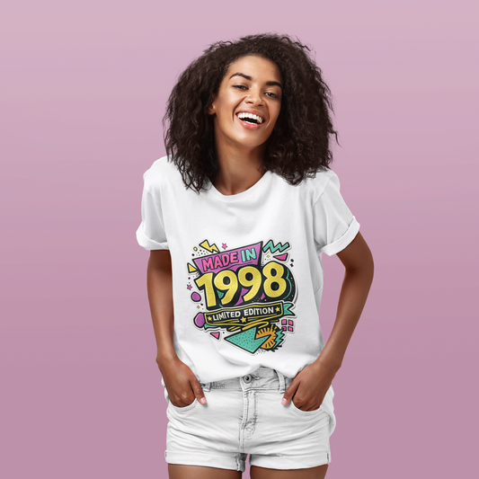 Vintage 1998 Retro T-Shirt | 1998 Birth Year Shirt | Retro 90s Graphic Tee