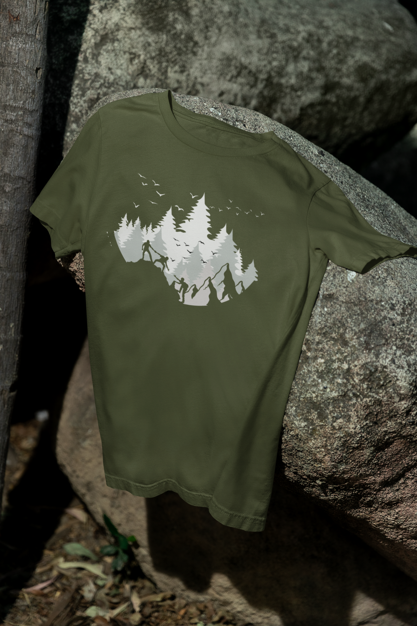 Hiking T-Shirt, Nature Inspired Shirt, Mountain Graphic Tee, Outdoor Adventure Shirt, Gift for Hikers, Unisex Cotton Tee