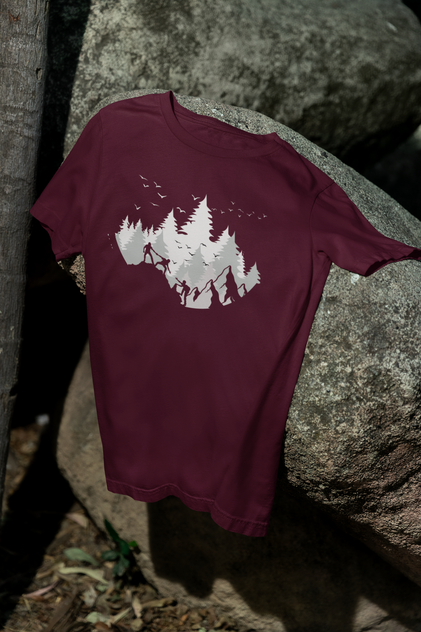 Hiking T-Shirt, Nature Inspired Shirt, Mountain Graphic Tee, Outdoor Adventure Shirt, Gift for Hikers, Unisex Cotton Tee