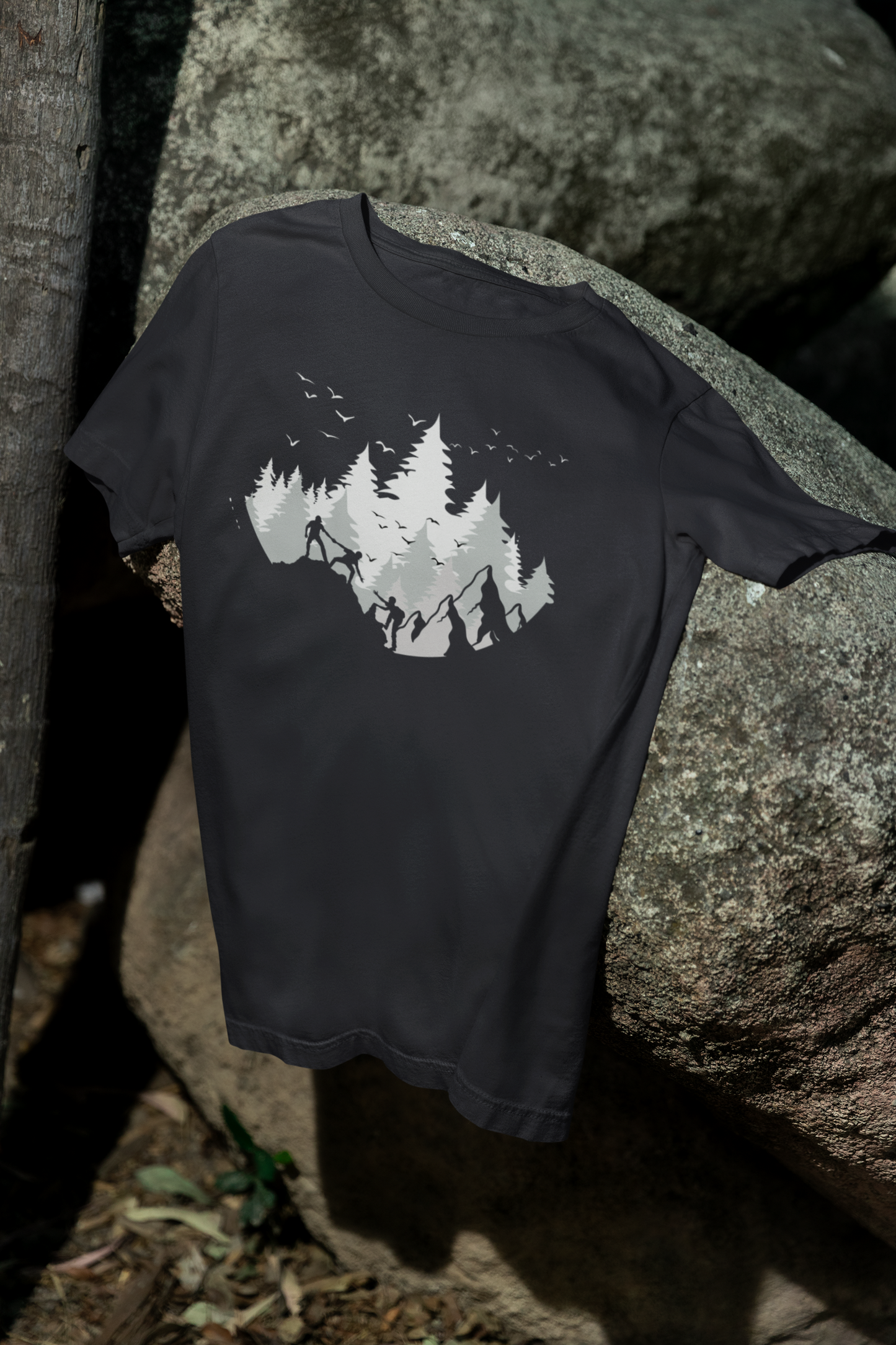 Hiking T-Shirt, Nature Inspired Shirt, Mountain Graphic Tee, Outdoor Adventure Shirt, Gift for Hikers, Unisex Cotton Tee