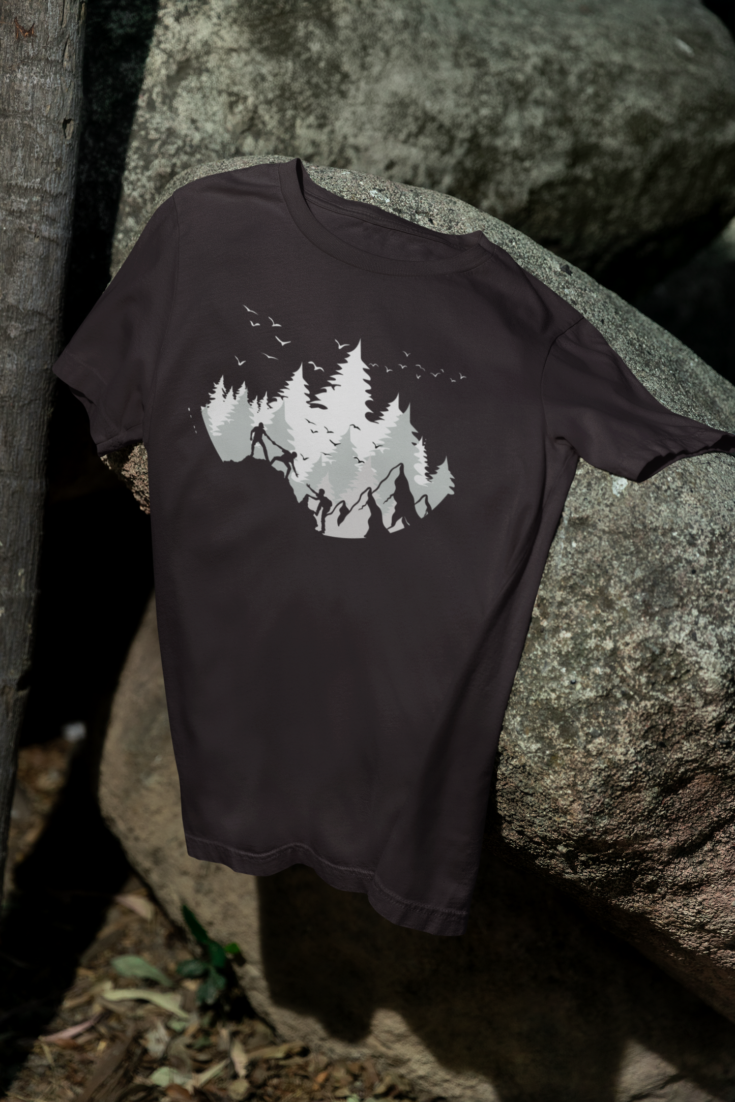 Hiking T-Shirt, Nature Inspired Shirt, Mountain Graphic Tee, Outdoor Adventure Shirt, Gift for Hikers, Unisex Cotton Tee