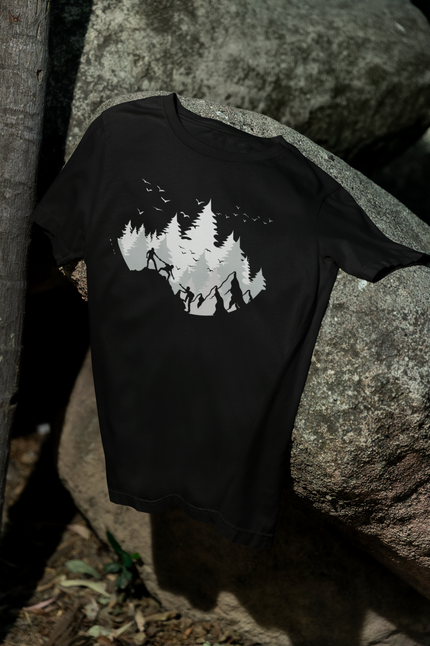 Hiking T-Shirt, Nature Inspired Shirt, Mountain Graphic Tee, Outdoor Adventure Shirt, Gift for Hikers, Unisex Cotton Tee