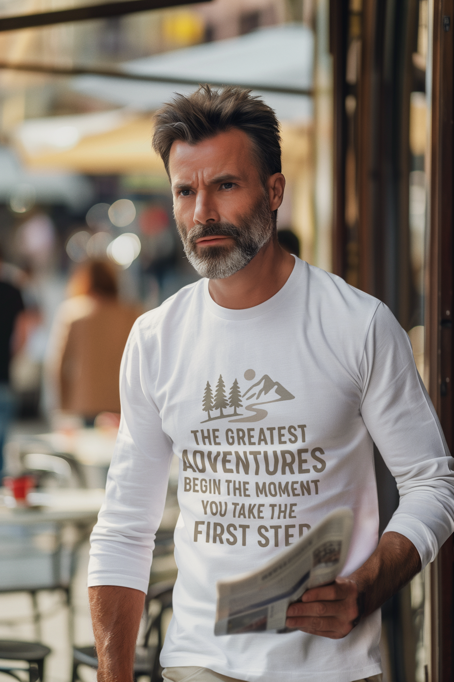 Hiking Quote Long Sleeve Shirt, The Greatest Adventures Tee, Mountain Shirt, Outdoor Gift for Hikers