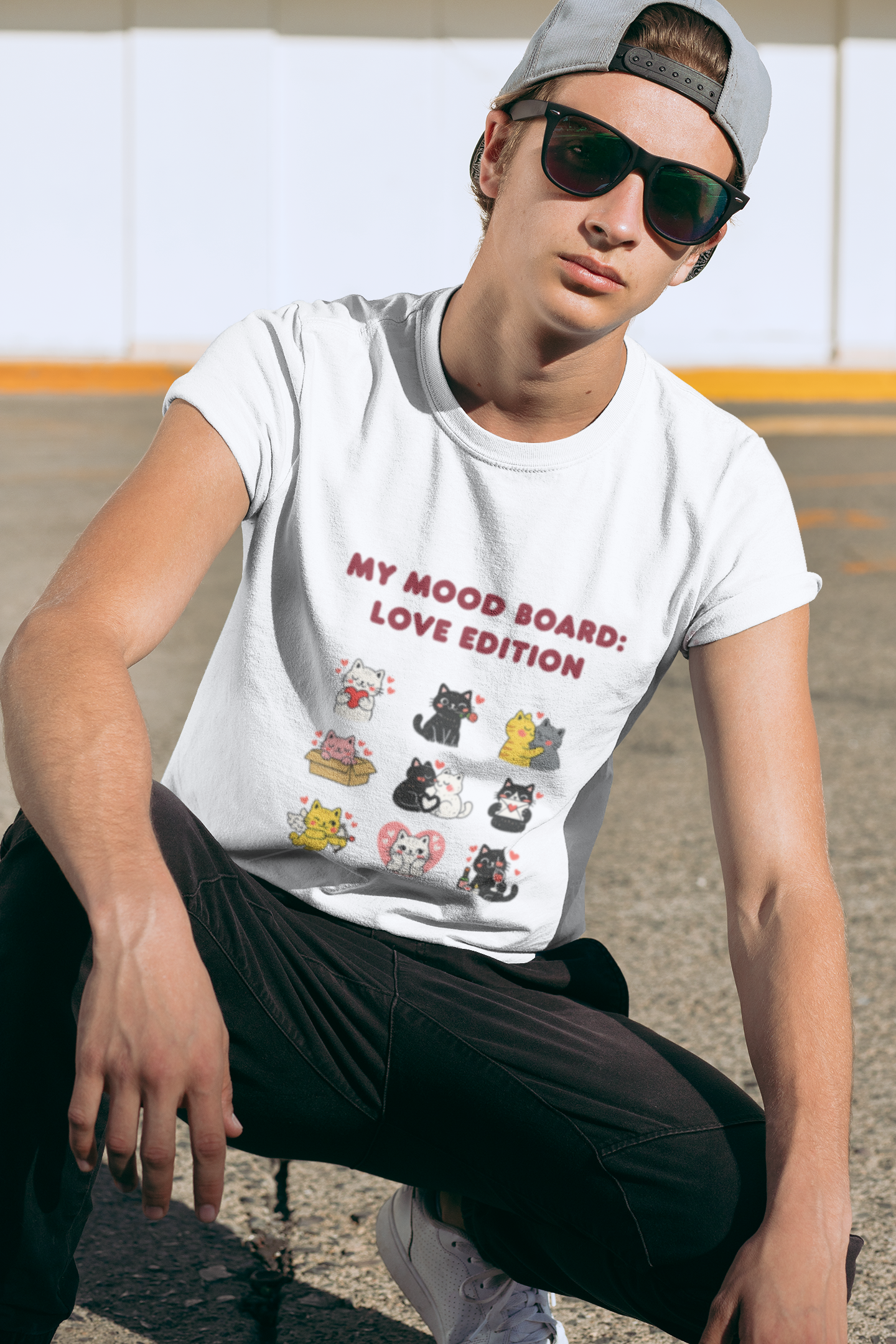 Cute Cat T-Shirt, Funny Cat Lover Shirt, Cat Graphic Tee, Valentine Cat Shirt, Love Cat Gift