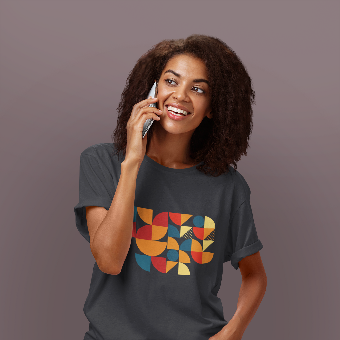 Mid Century Modern Geometric T-Shirt, Retro Abstract Shapes Tee, Color Block Graphic Shirt, Minimalist Art Unisex Tee, Modern Casual Top