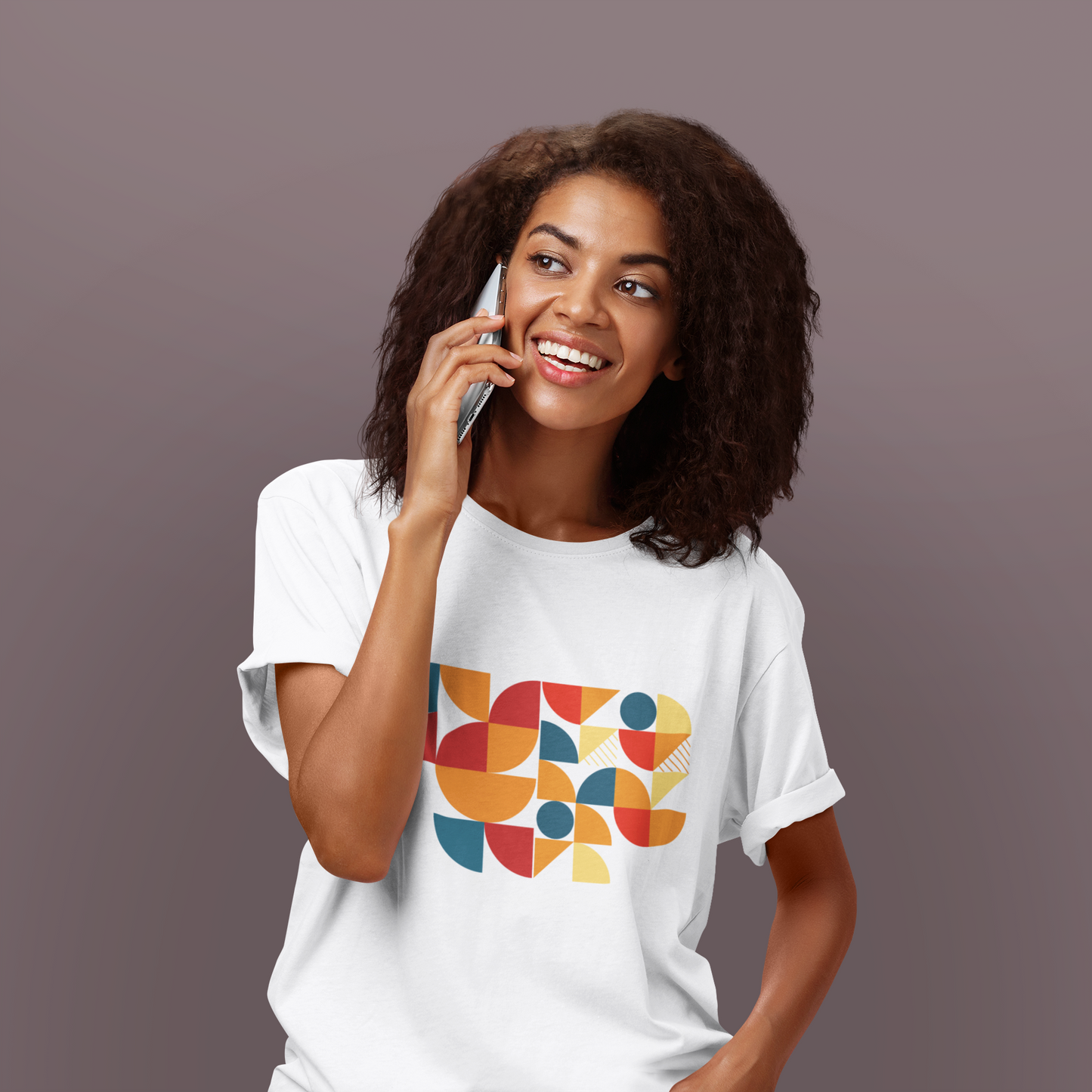 Mid Century Modern Geometric T-Shirt, Retro Abstract Shapes Tee, Color Block Graphic Shirt, Minimalist Art Unisex Tee, Modern Casual Top