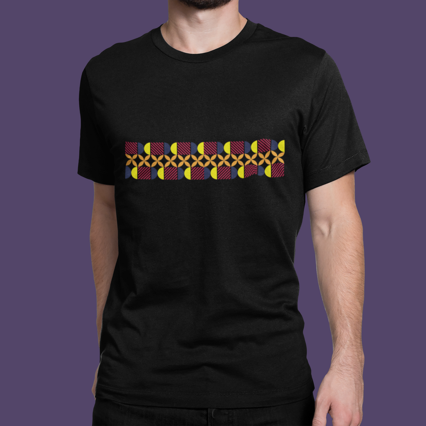 Geometric Pastel Pattern T-Shirt for Men & Women | Retro Abstract Stripe Graphic Tee