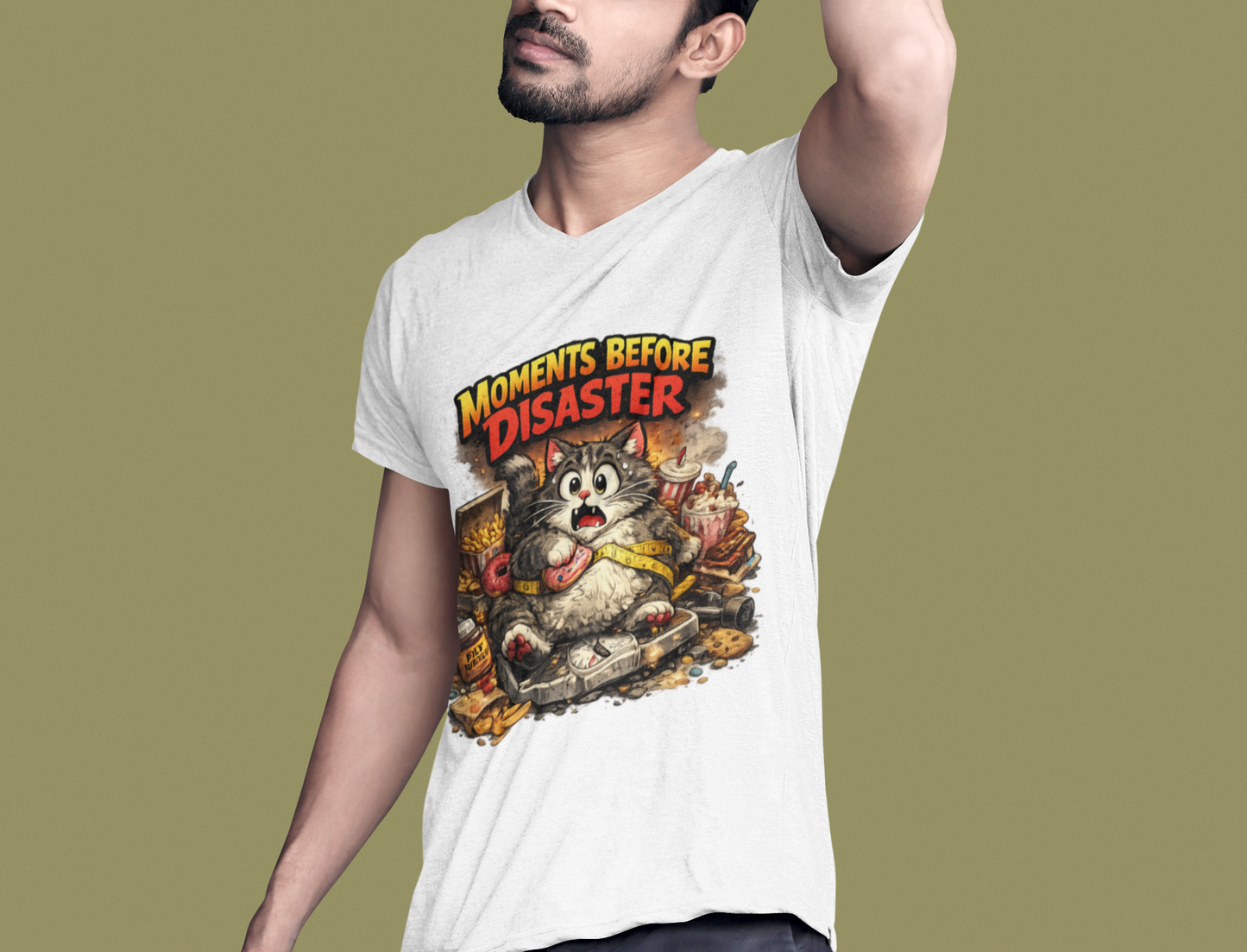 Moments Before Disaster Pet Shirt – Funny Cat | Dog Chaos Tee, Cute Animal Graphic T-Shirt, Vintage Pet Lover Gift