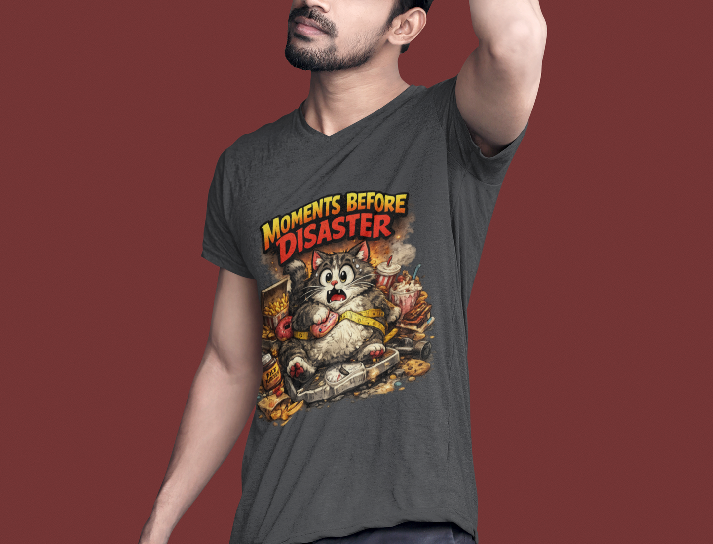 Moments Before Disaster Pet Shirt – Funny Cat | Dog Chaos Tee, Cute Animal Graphic T-Shirt, Vintage Pet Lover Gift