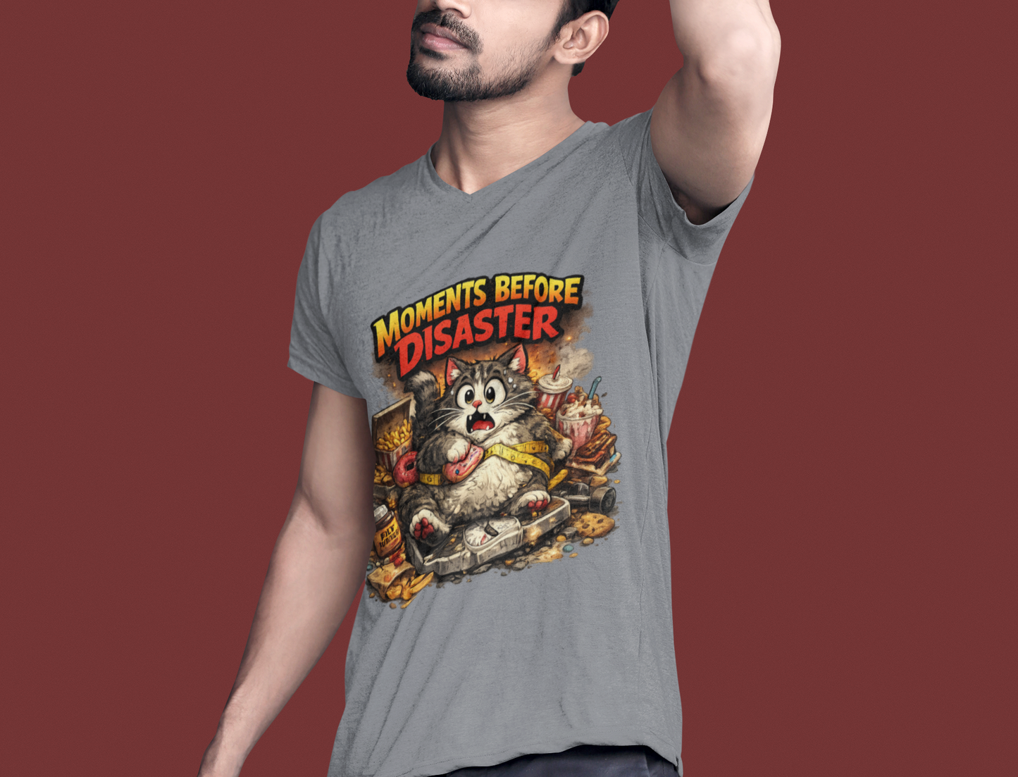 Moments Before Disaster Pet Shirt – Funny Cat | Dog Chaos Tee, Cute Animal Graphic T-Shirt, Vintage Pet Lover Gift