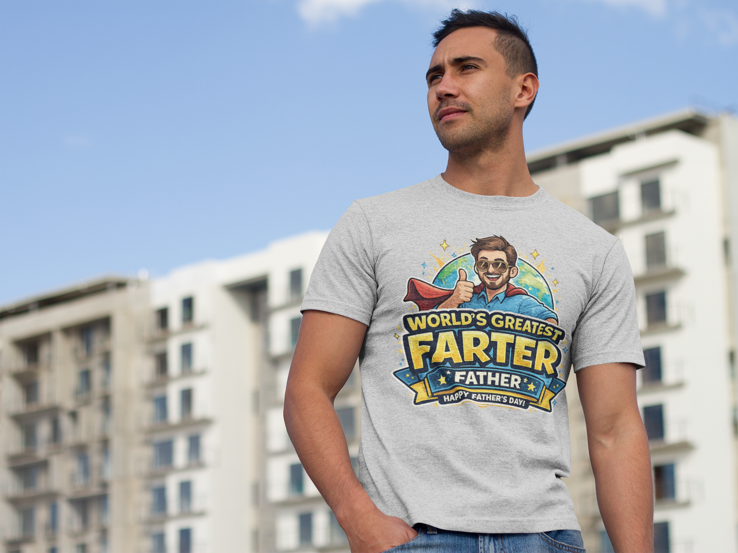 Worlds Greatest Farter Shirt | Funny Fathers Day Gift for Dad | Hilarious Dad Humor Graphic Tee