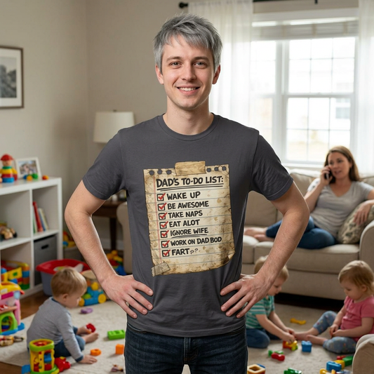 Dad’s To-Do List Shirt – Funny Father’s Day Tee, Vintage Dad Checklist T-Shirt, Dad Joke Gift for Him
