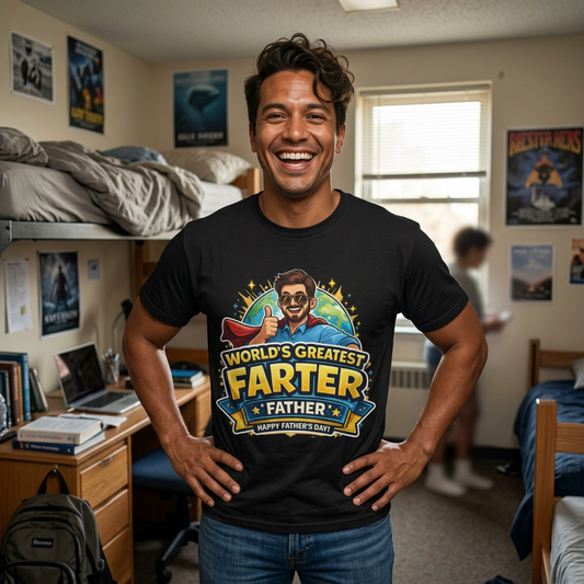 Worlds Greatest Farter Shirt | Funny Fathers Day Gift for Dad | Hilarious Dad Humor Graphic Tee