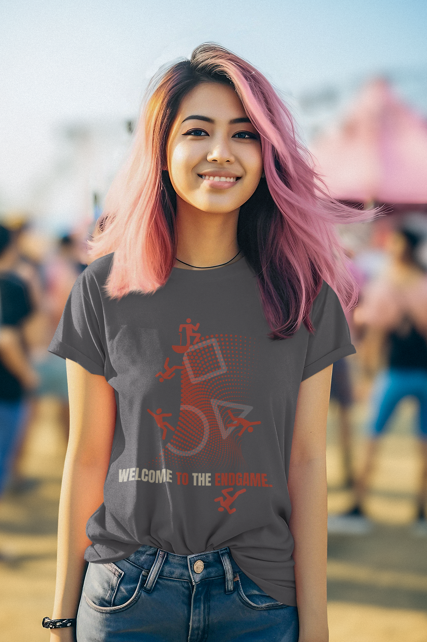 Welcome to the Endgame T-Shirt | Geometric Symbol Graphic Tee | Retro Gamer Streetwear Shirt