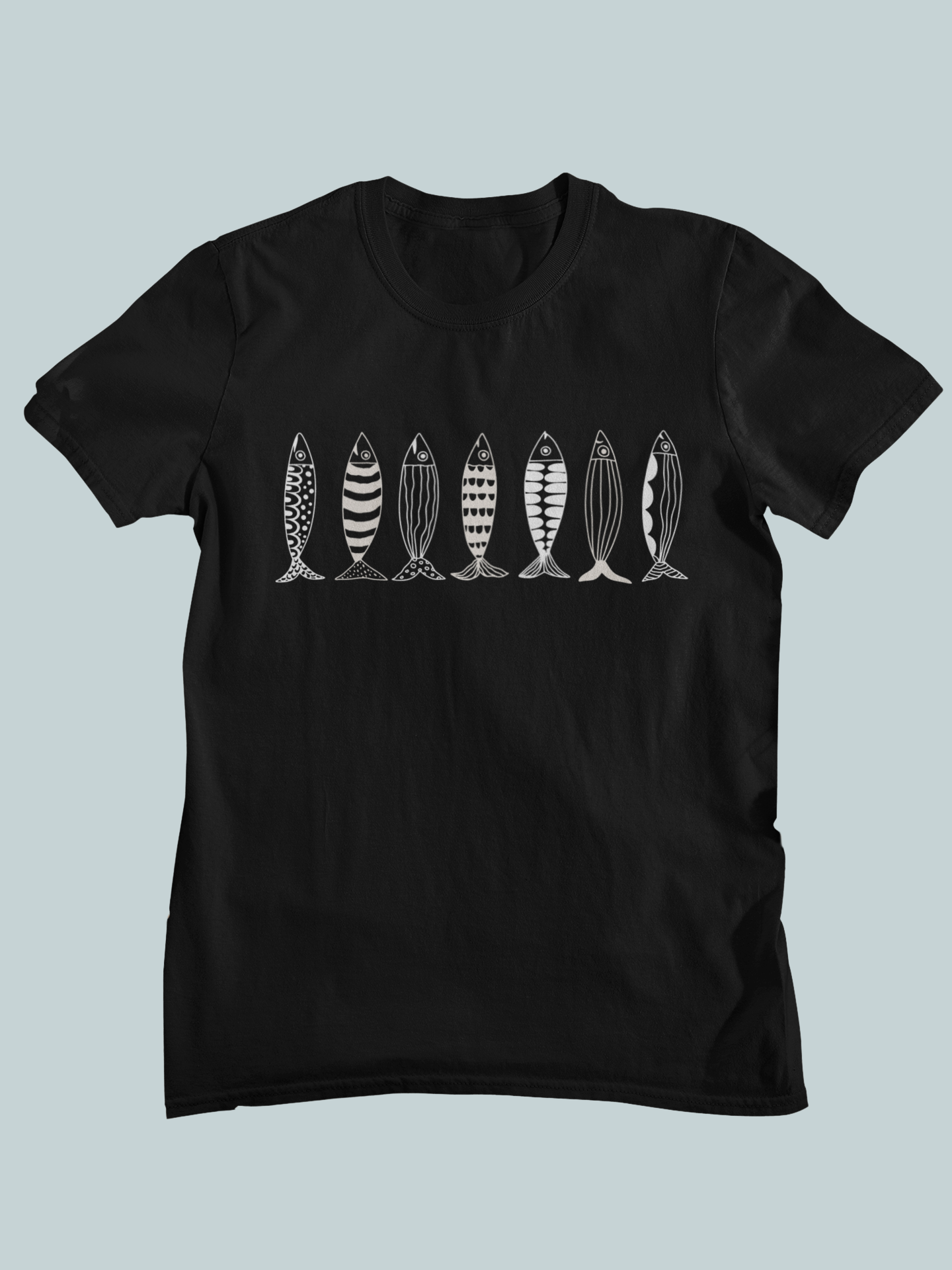 Fishing Fish Pattern T-Shirt, Angler Graphic Tee, Fisherman Gift for Dad, Father's Day Fishing Shirt, Lake Life Unisex Tee