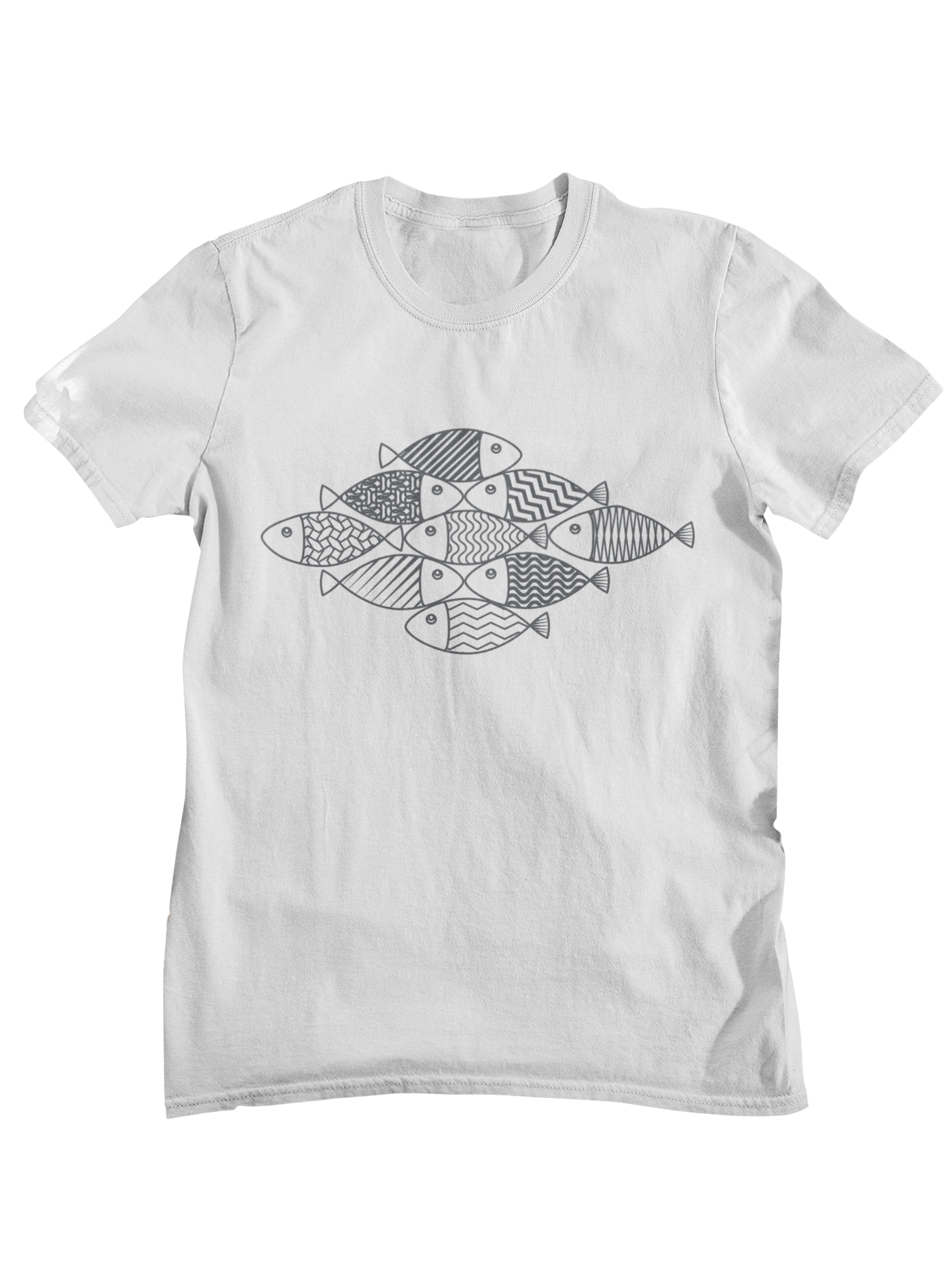 School of Fish T-Shirt, Fishing Lover Graphic Tee, Coastal Fish Art Shirt, Fisherman Gift for Dad, Lake Life Unisex T-Shirt