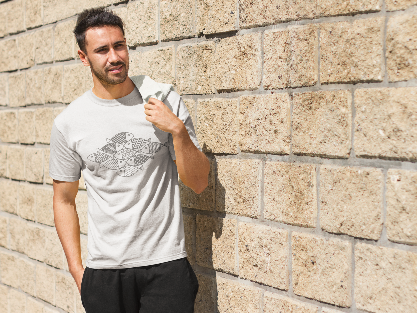 School of Fish T-Shirt, Fishing Lover Graphic Tee, Coastal Fish Art Shirt, Fisherman Gift for Dad, Lake Life Unisex T-Shirt