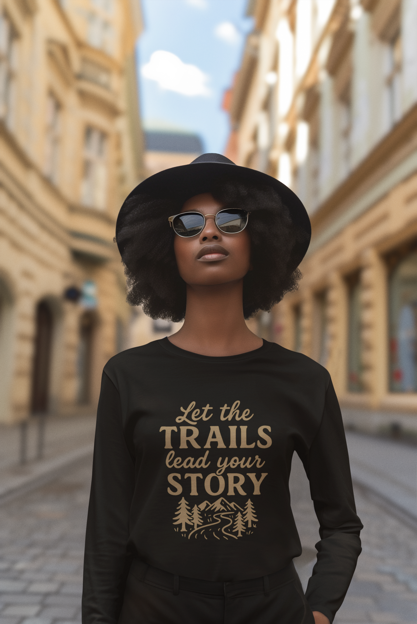 Let the Trails Lead Your Story Long Sleeve Shirt | Hiking Shirt for Nature Lovers | Outdoor Adventure Graphic Tee Gift