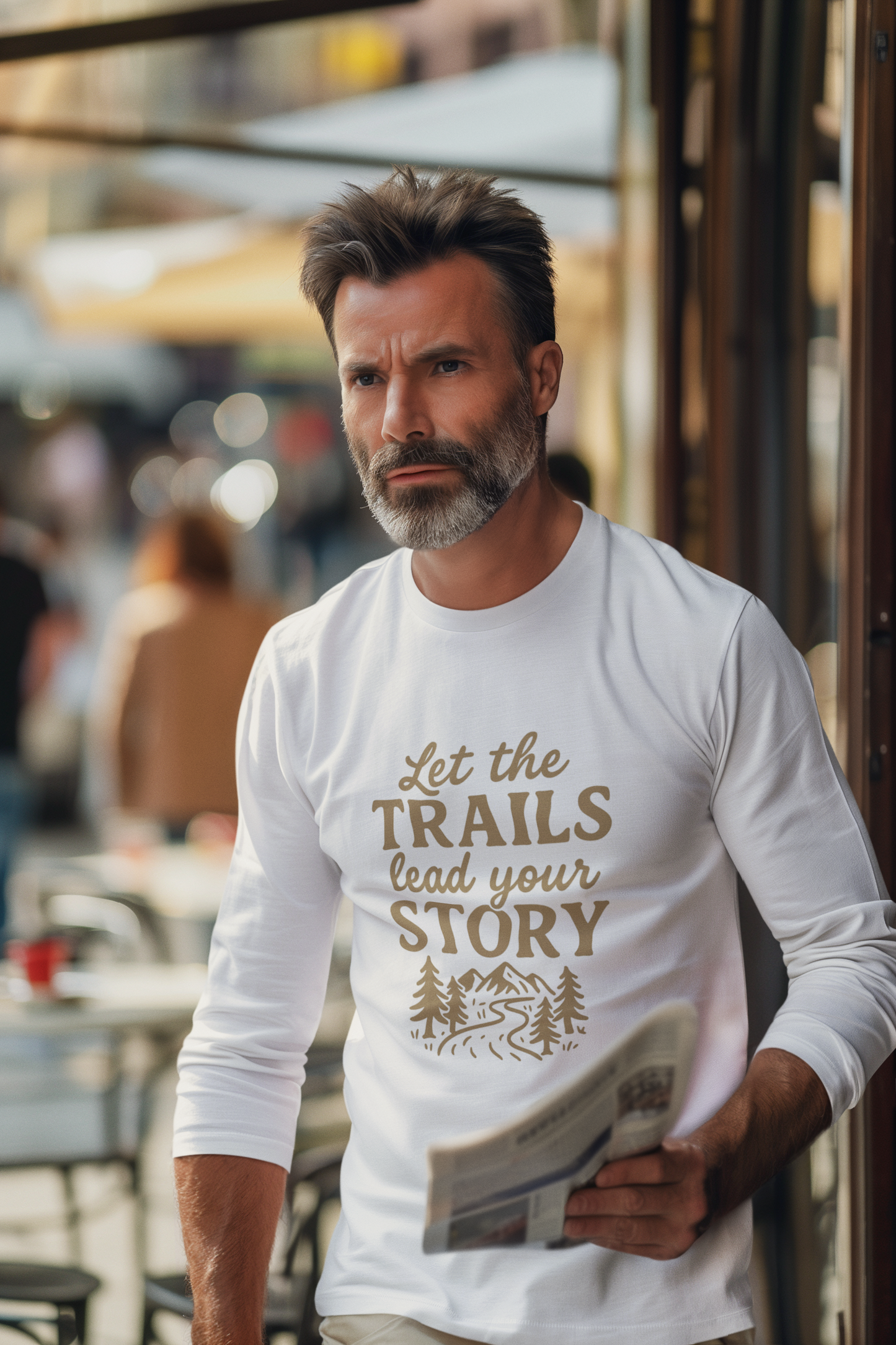 Let the Trails Lead Your Story Long Sleeve Shirt | Hiking Shirt for Nature Lovers | Outdoor Adventure Graphic Tee Gift