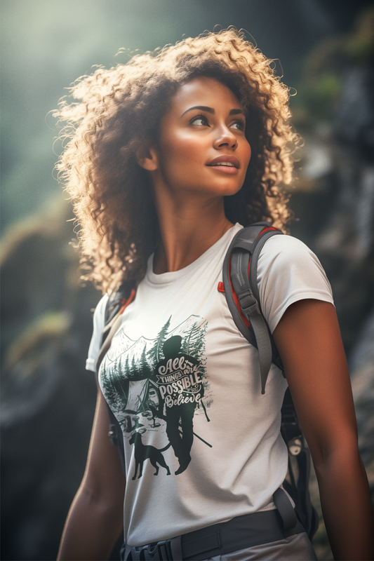 All Things Are Possible If You Believe T-Shirt | Hiking Shirt | Camping Graphic Tee | Nature Lover Gift | Outdoor Adventure Shirt