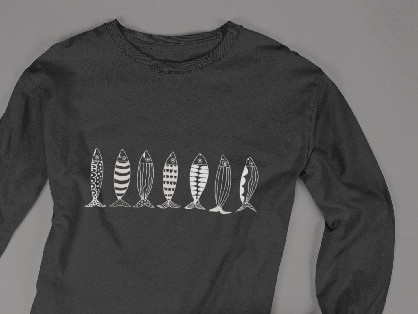 Nautical Fish Long Sleeve Shirt | Coastal Beach Tee | Blue Fish Graphic Shirt | Ocean Lover Gift | Seaside Apparel