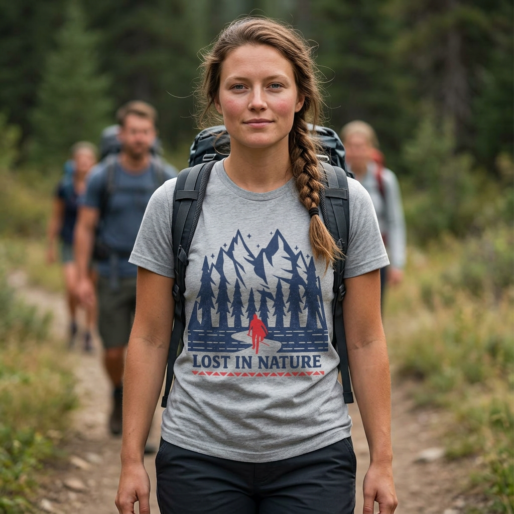 Lost in Nature T-Shirt | Mountain Hiking Shirt | Forest Adventure Graphic Tee | Nature Lover Gift | Outdoor Explorer Shirt