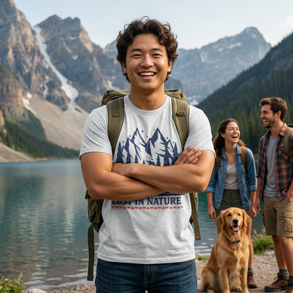 Lost in Nature T-Shirt | Mountain Hiking Shirt | Forest Adventure Graphic Tee | Nature Lover Gift | Outdoor Explorer Shirt