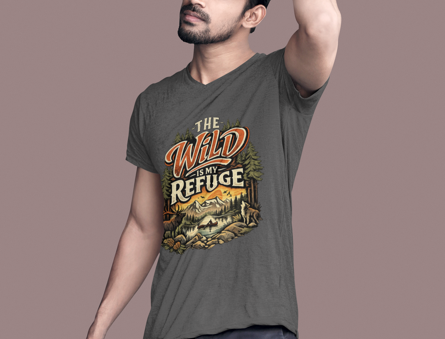 The Wild Is My Refuge T-Shirt | Camping & Hiking Graphic Tee | Outdoor Adventure Nature Shirt for Trail Lovers