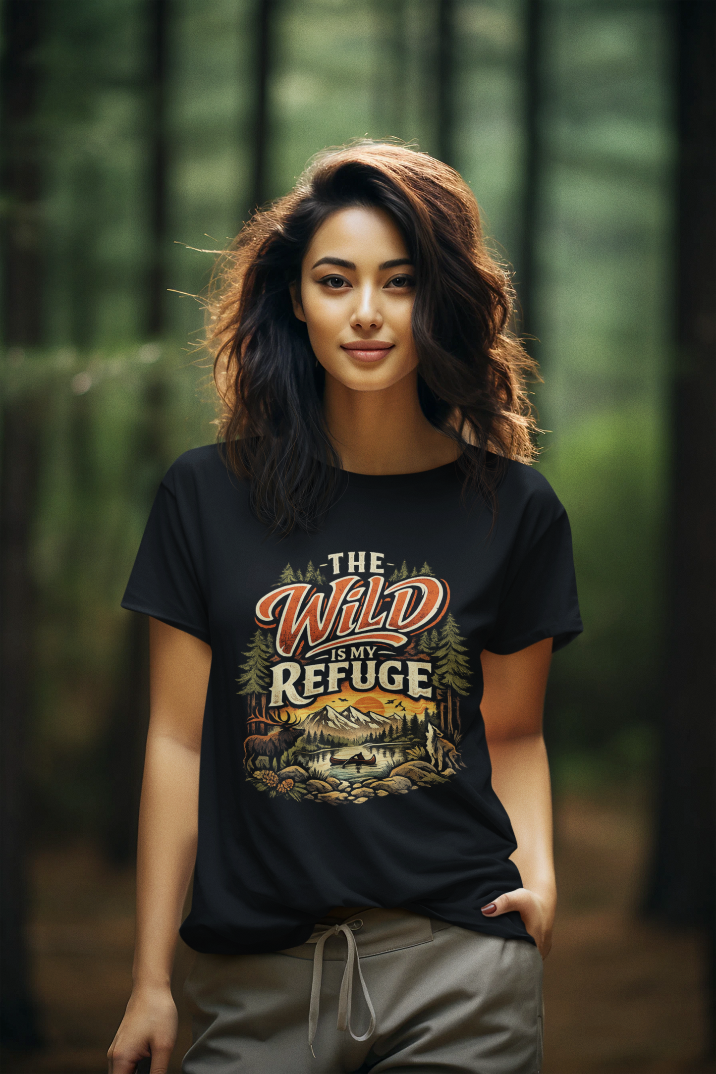 The Wild Is My Refuge T-Shirt | Camping & Hiking Graphic Tee | Outdoor Adventure Nature Shirt for Trail Lovers
