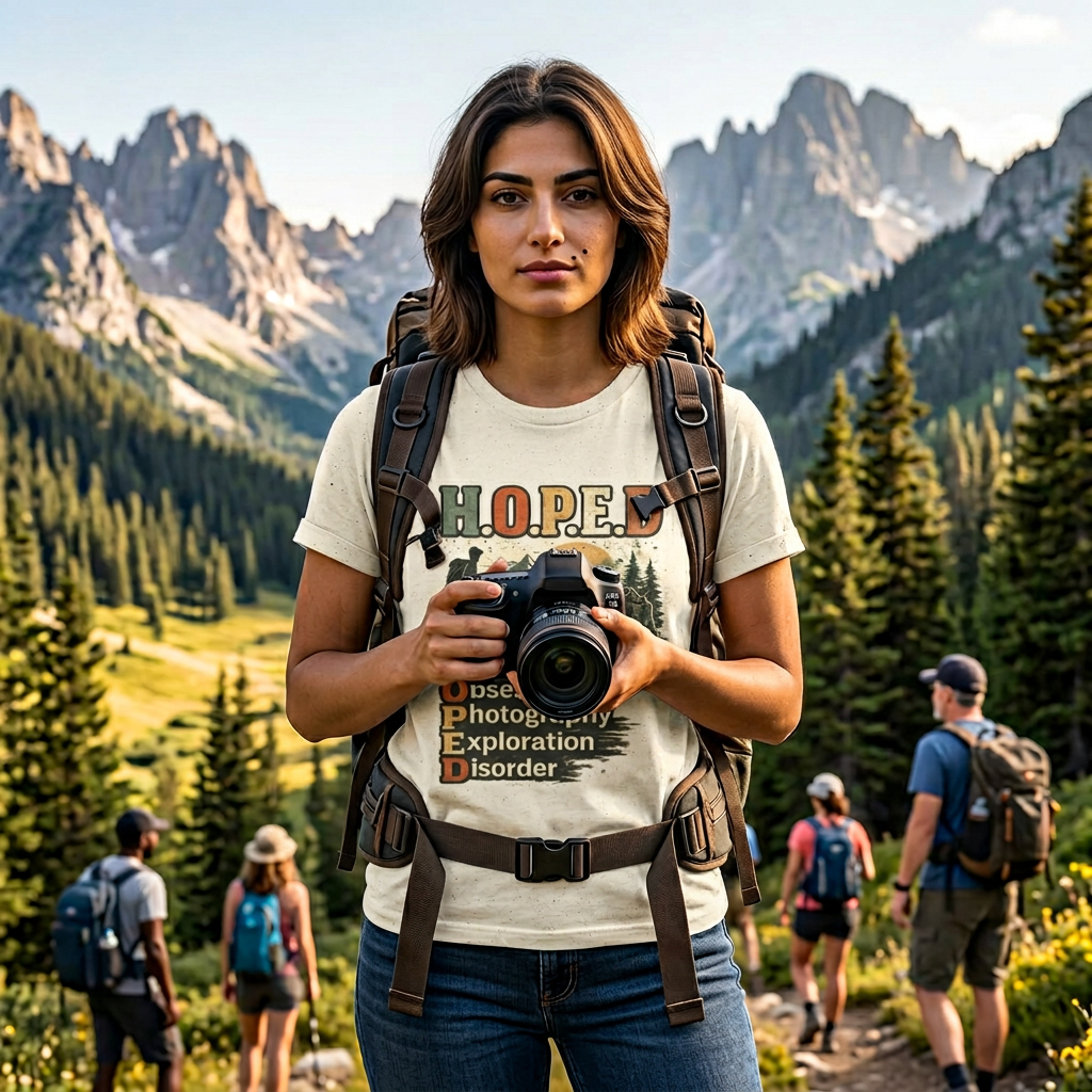 H.O.P.E.D Hiking Shirt | Hiking Obsessive Photography Exploration Disorder Tee | Hiker & Outdoor Photographer Gift